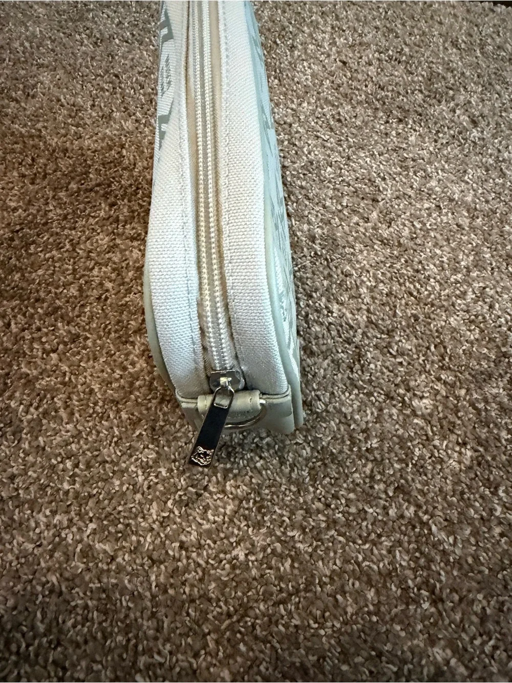MAISON KITSUNE Green Logo Print Cosmetic Pouch with toiletries